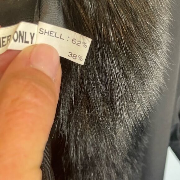 Vintage Harry Yagoda Weatherproof Black Trench Coat Fur Trim & Lining Size Large - Picture 15 of 15